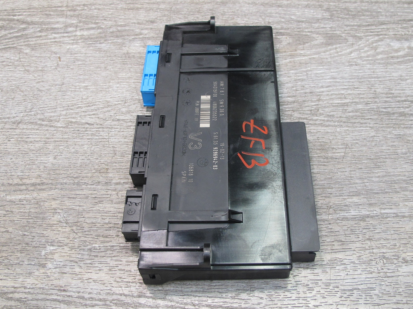 2013 BMW F10 5-SERIES PL6 Jbbfe III Body BCM BCU Control  Module 9286942 OEM
