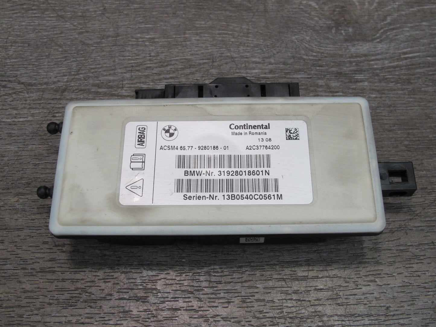 11-16 BMW F10 F07 5-SERIES SRS AIRBAG CONTROL MODULE UNIT 9280186 OEM