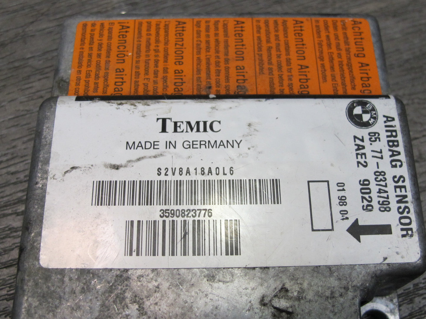97-99 BMW Z3 E36 SRS AIRBAG SENSOR CONTROL MODULE 8374798 OEM