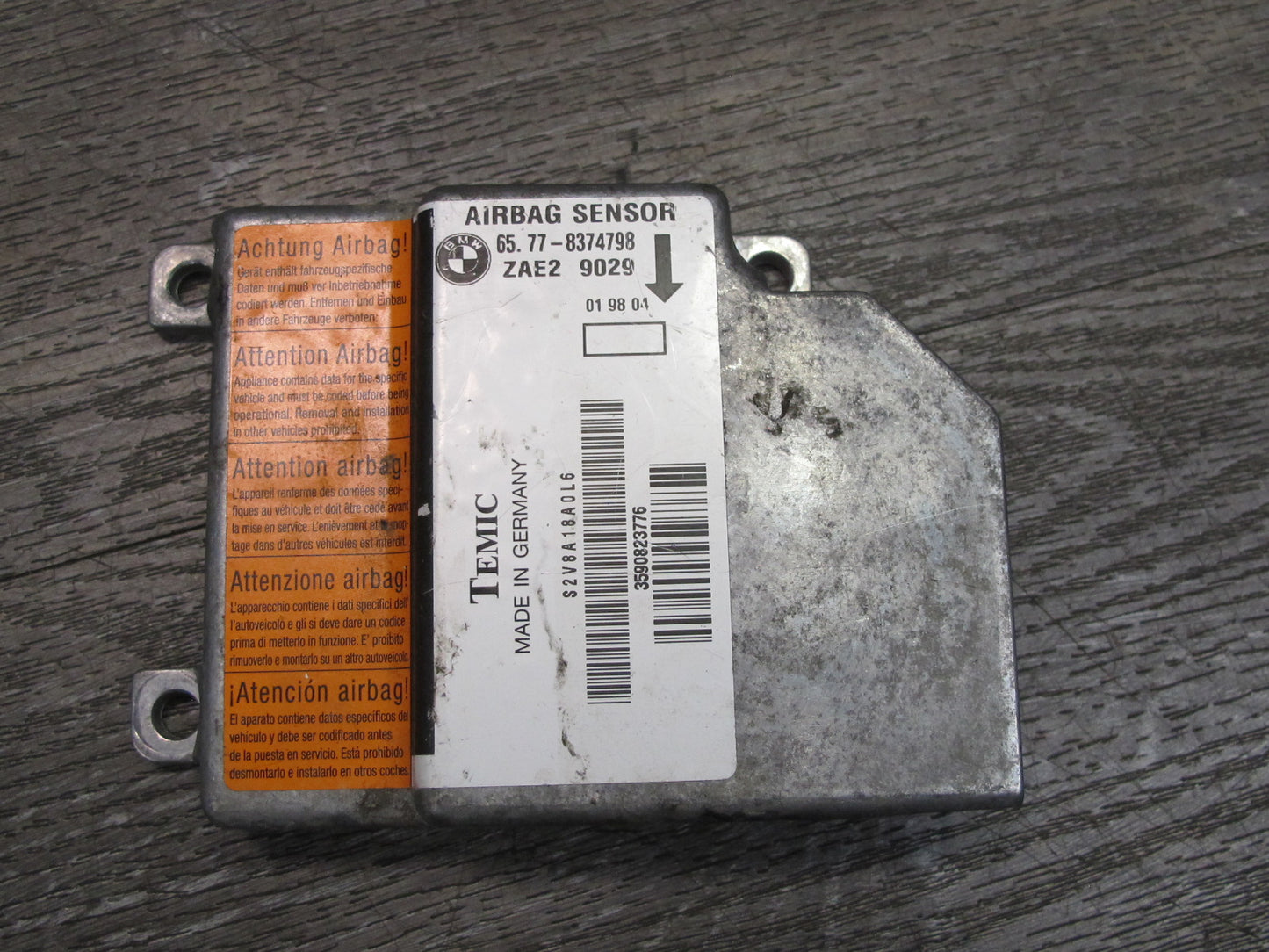 97-99 BMW Z3 E36 SRS AIRBAG SENSOR CONTROL MODULE 8374798 OEM