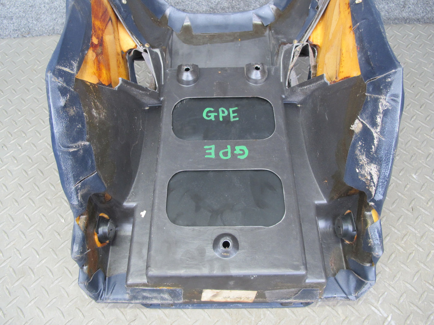 1983-1991 Porsche 928 S Rear Center Console Arm Rest Storage Compartment Blue