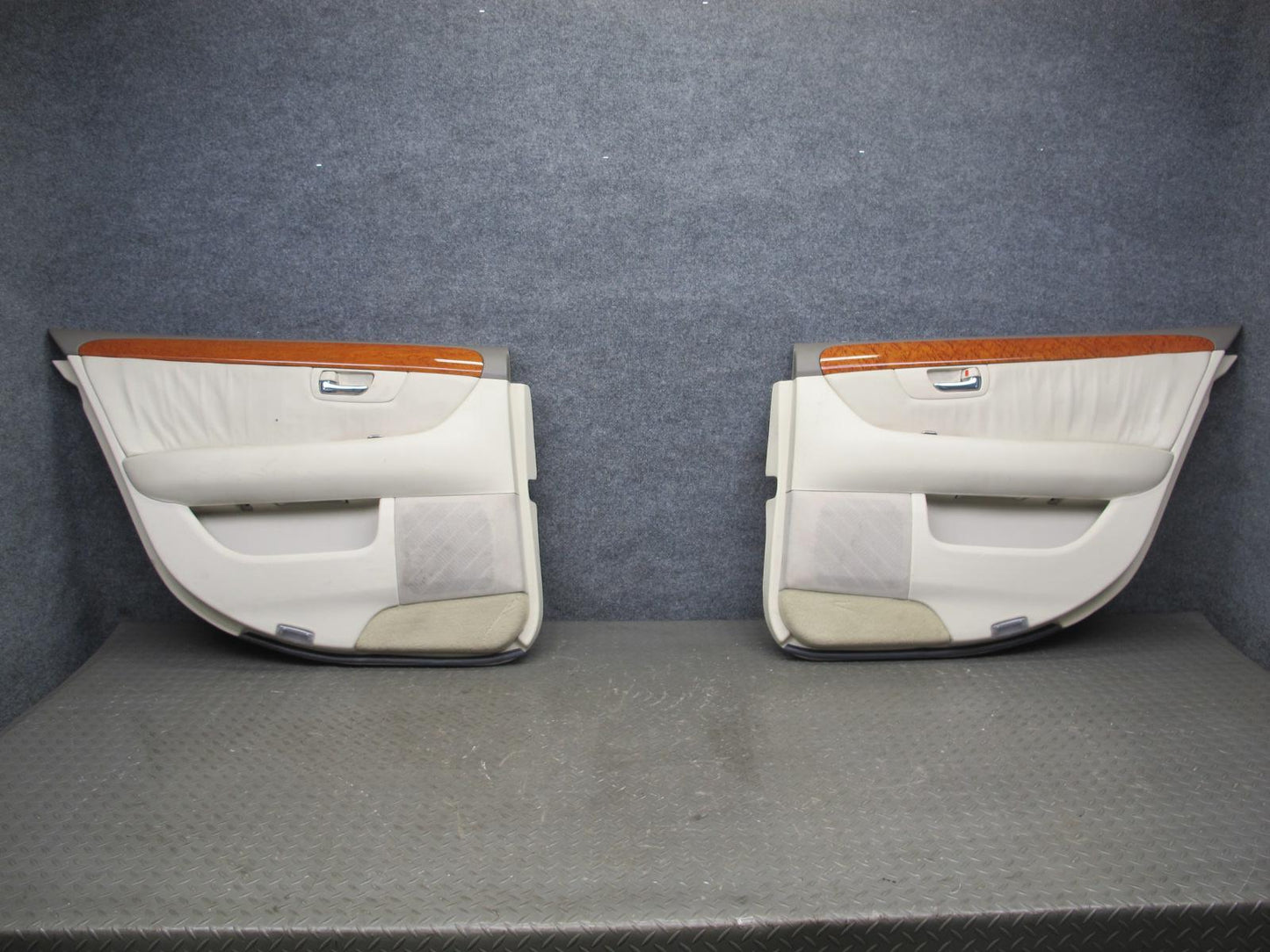 01-03 Lexus LS430 Rear Left & Right Door Interior Trim Cover Panel Ecru Set OEM