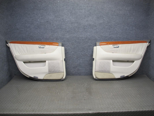 01-03 Lexus LS430 Rear Left & Right Door Interior Trim Cover Panel Ecru Set OEM