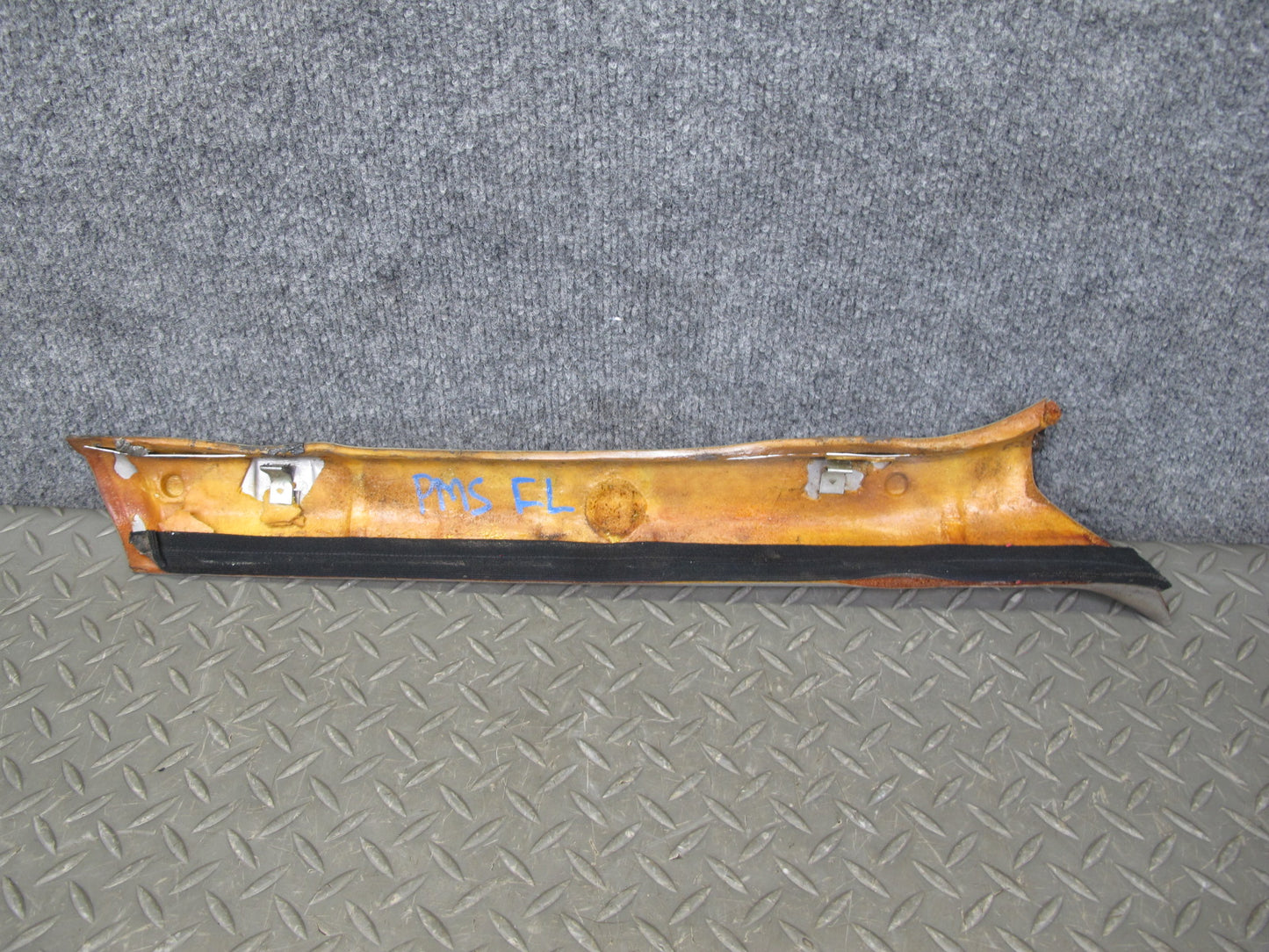 86-91 Mercedes C126 Coupe Set of 2 Front Interior A Pillar Trim Panel Gray OEM