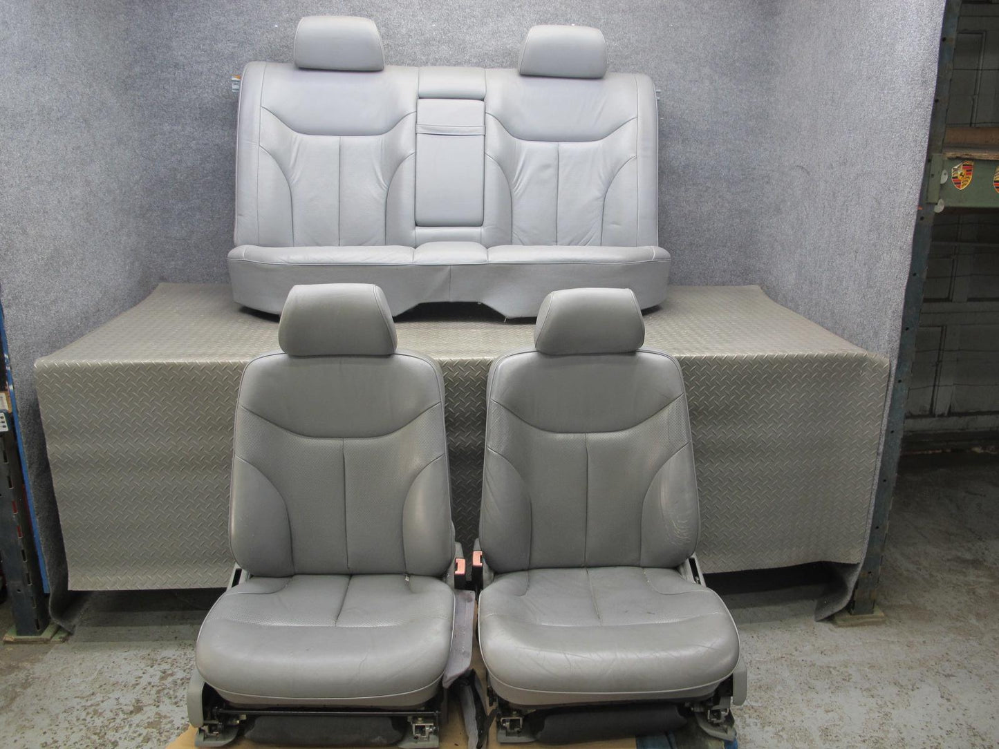 94-99 Mercedes W140 S-class Front & Rear Left & Right Leather Seat Set Gray OEM