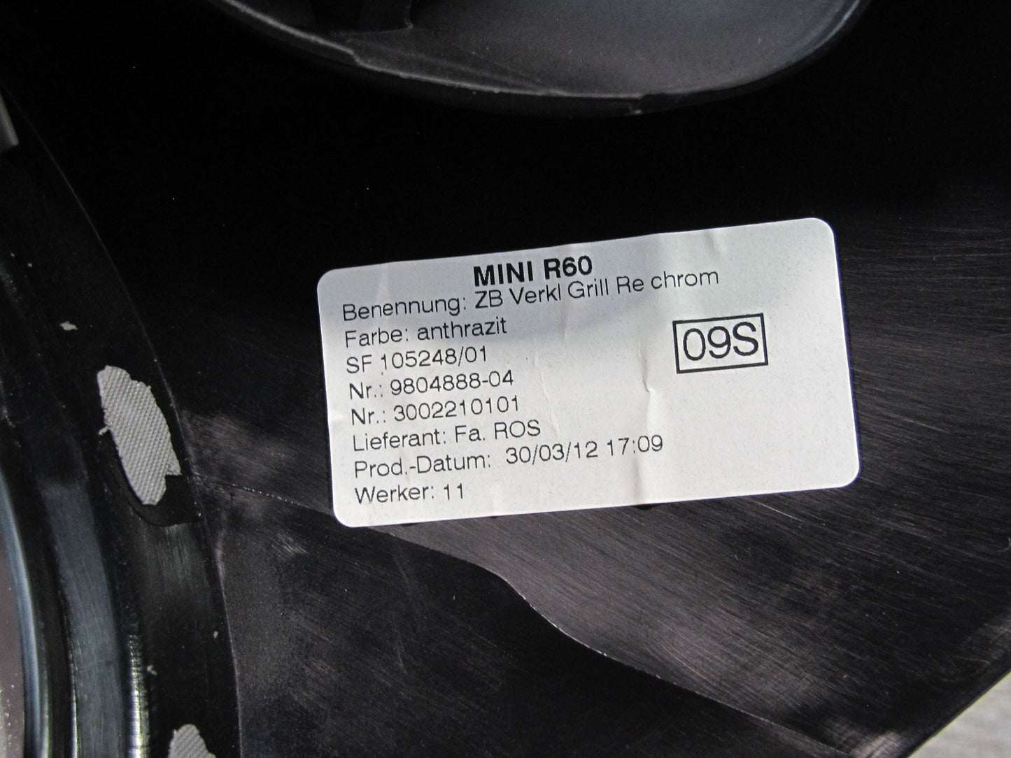 11-12 Mini Cooper S R60 Dash Speedo Air Vent Trim Bezel Cover Panel Set OEM