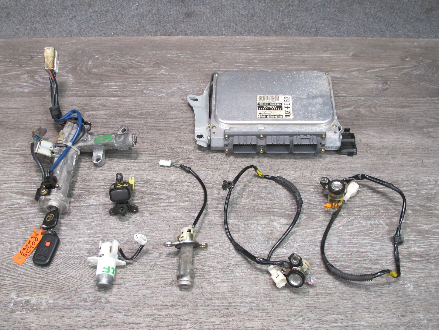 1996 Lexus UZZ30L SC400 1UZFE Engine ECU ECM Ignition Switch Lock KEY Set OEM