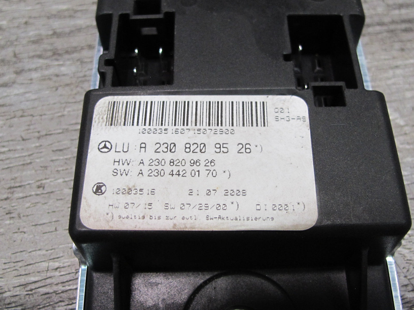 09-12 Mercedes R230 Sl-class Seat Airscarf Control Module Unit 2308209526 OEM