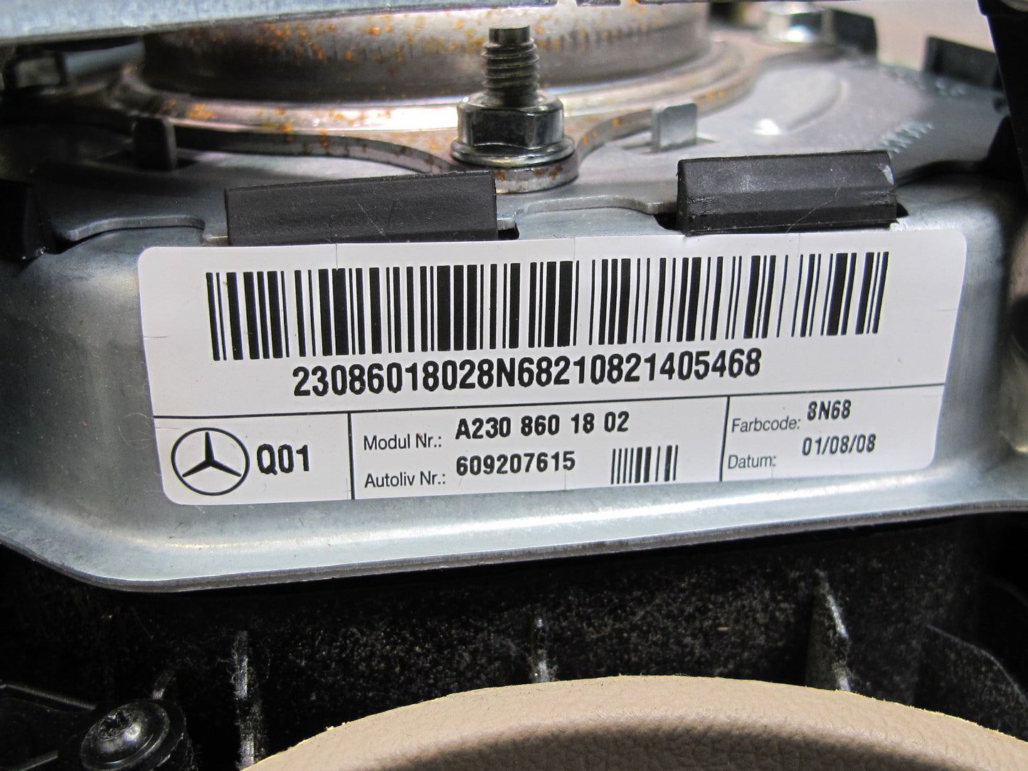 09-12 MERCEDES R230 SL550 FRONT LEFT DRIVER SIDE STEERING WHEEL SRS AIRBAG OEM