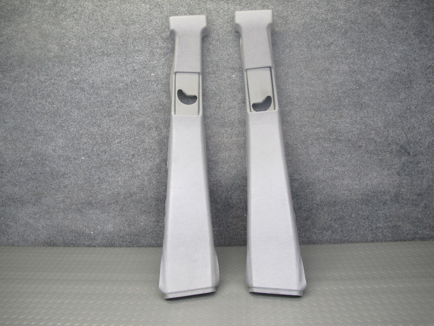 94-99 Mercedes W140 Set of 2 Center Interior B Pillar Trim Cover Panel Gray OEM
