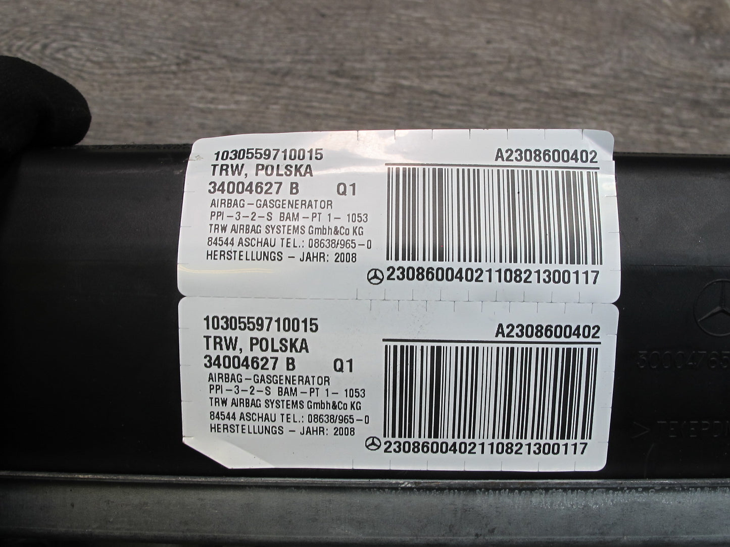 03-12 MERCEDES R230 SL-CLASS FRONT RIGHT PASSENGER SIDE DASH SRS AIRBAG A2308600402 OEM