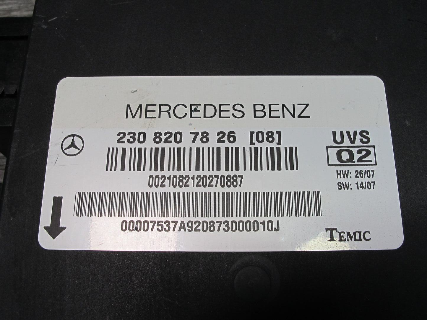 09-12 Mercedes R230 Sl-class Convertible TOP Roof Control Module 2308207826 OEM