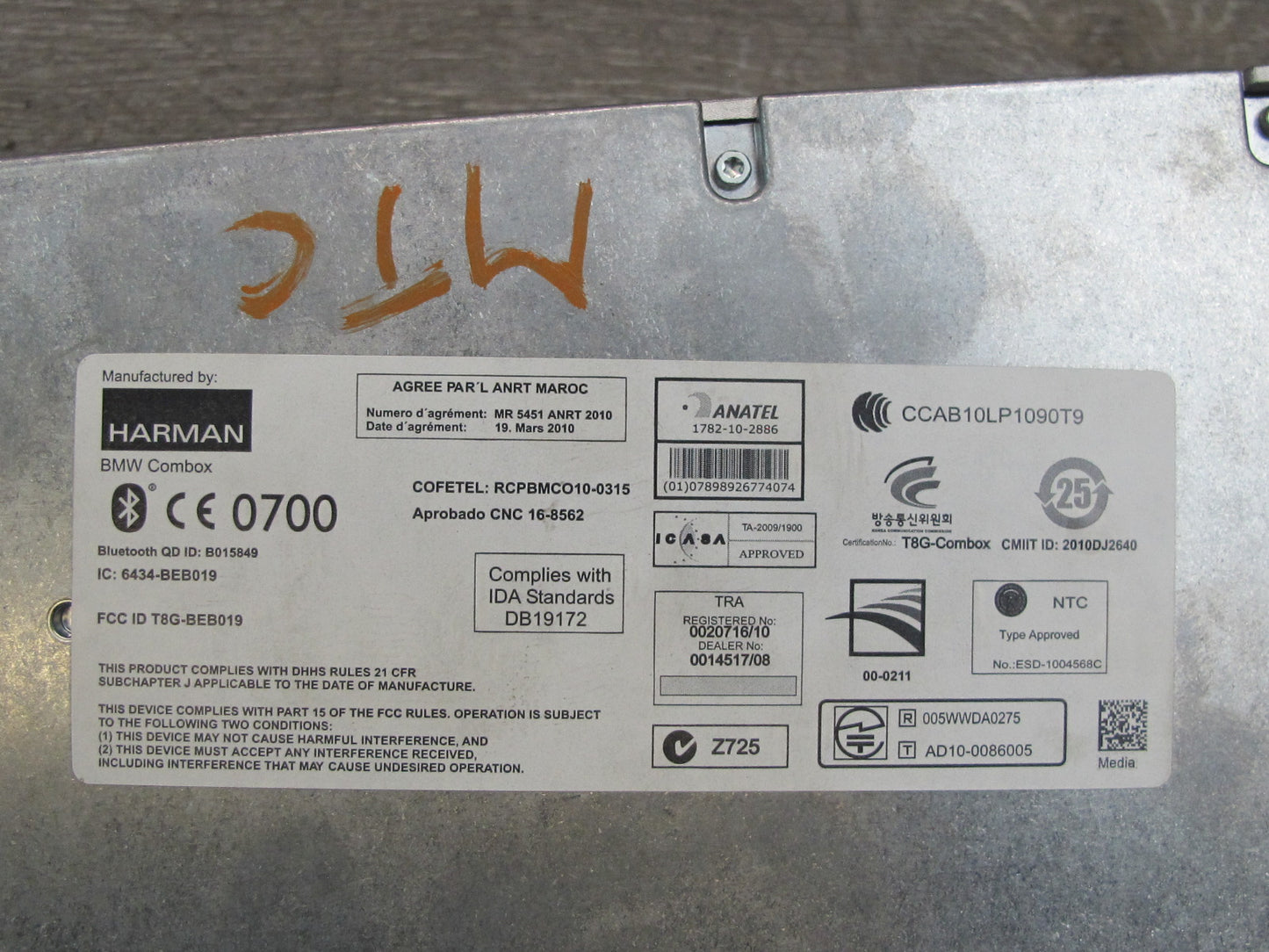 11-16 Mini Cooper R56 R57 R61 R60 Combox Telematics Media Control Module OEM