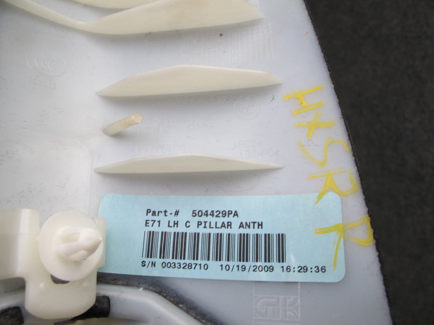 2008-2014 BMW E71 E72 X6 Rear Left & Right Interior C Pillar Trim Panel Set of 2