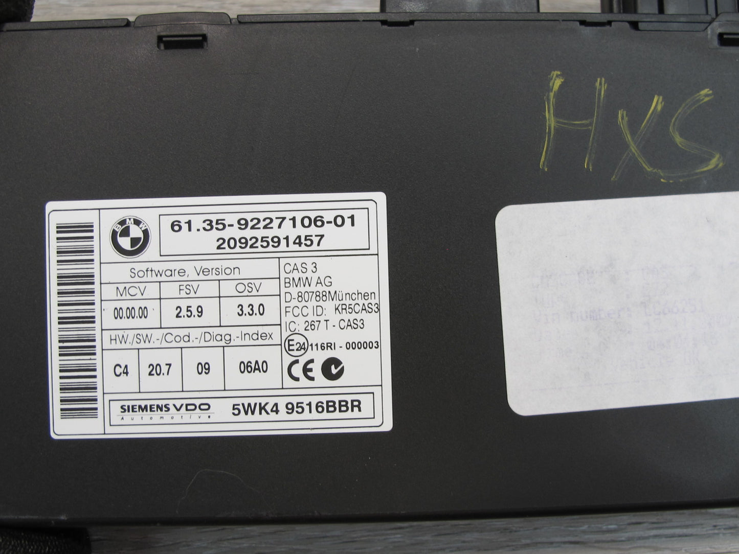 2010 BMW E72 X6 4.4L N63 Hybrid Engine ECU DME CAS3 Start Stop Lock KEY Set