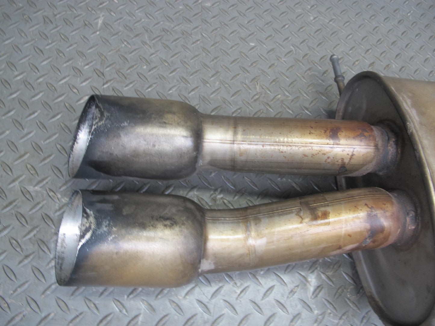 09-13 Mini Cooper JCW R56 R57 Rear Exhaust Muffler w Tips 7585282 OEM