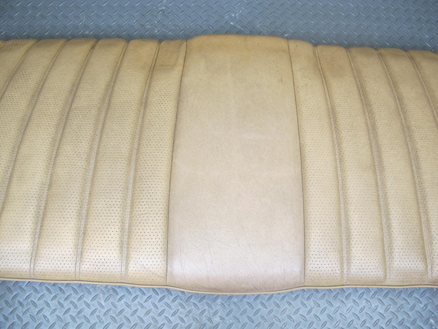 77-85 Mercedes W123 Sedan Rear Leather Seat Upper Lower Cushion Set Palomino OEM
