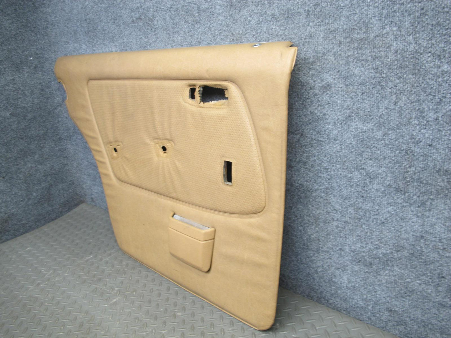 80-85 Mercedes W123 Sedan Rear Left Door Interior Trim Panel w Armrest OEM
