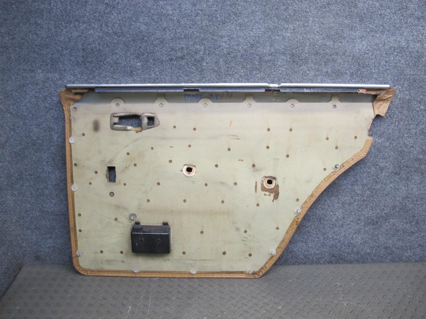80-85 Mercedes W123 Sedan Rear Left Door Interior Trim Panel w Armrest OEM