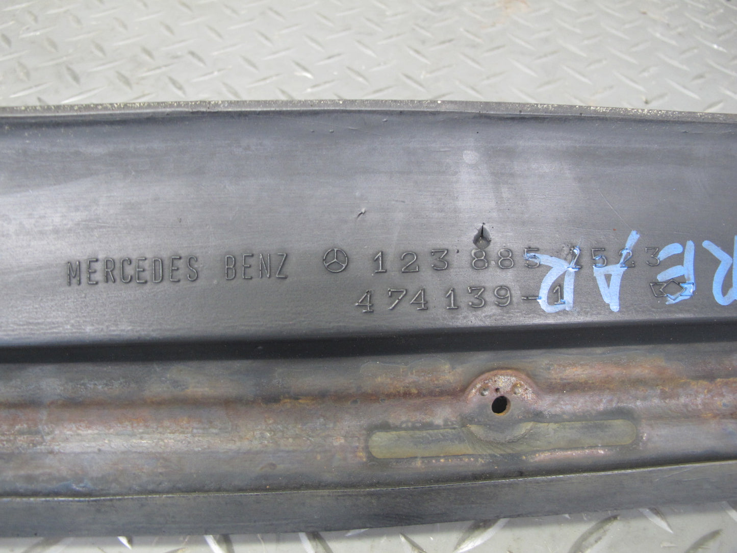 77-85 Mercedes W123 Sedan Set of 3 Rear Bumper Rubber Trim Cover OEM