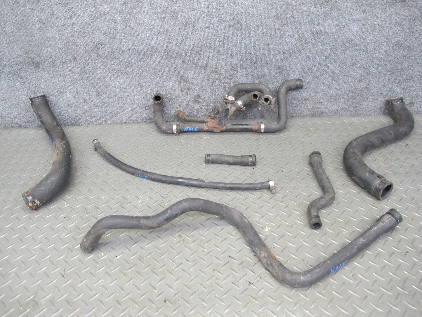 82-85 Mercedes W123 300D M617 617.952 Engine Cooling Hose Pipe Line Set OEM