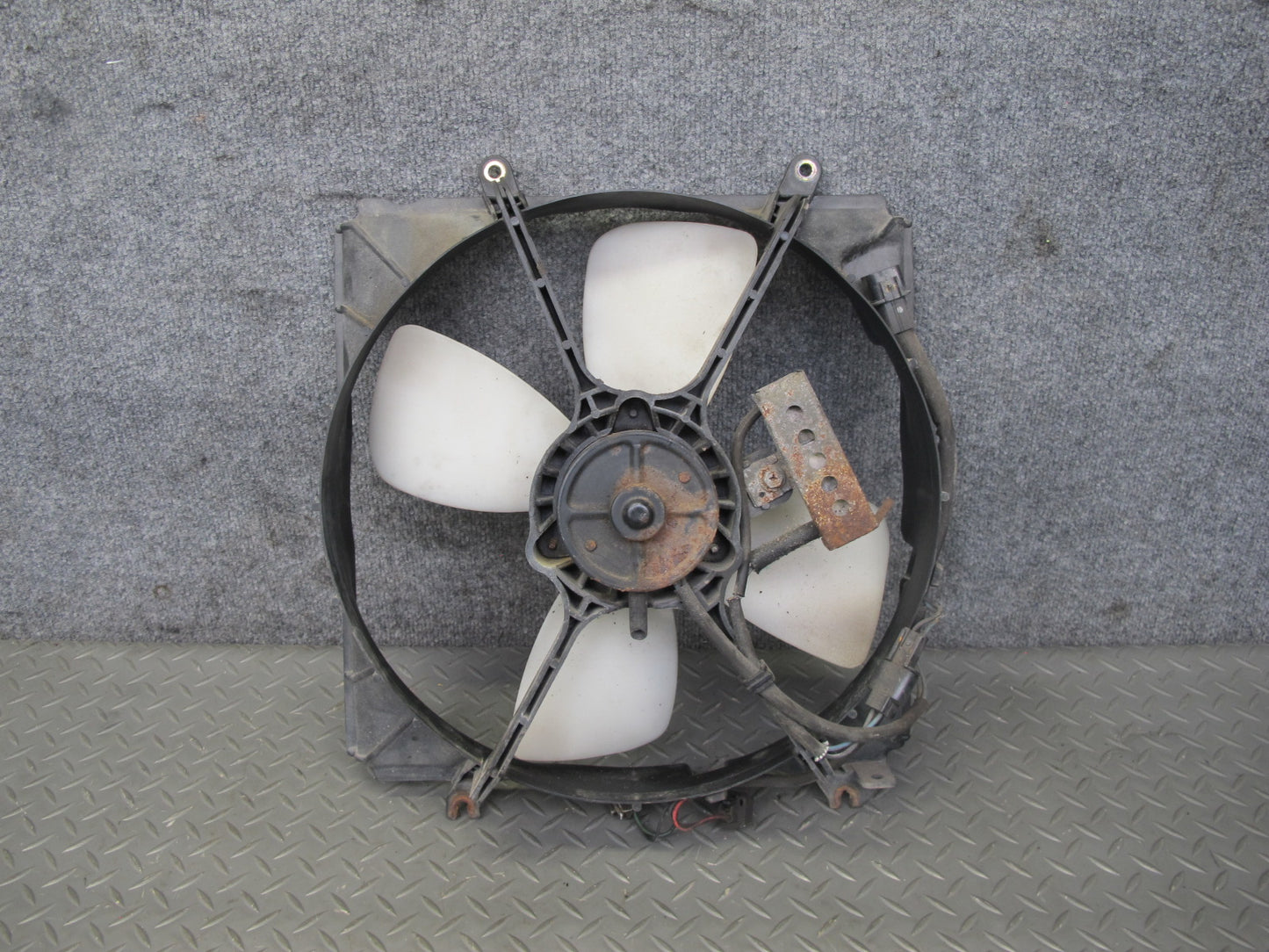 91-99 Dodge Stealth 6G72 Engine Radiator & A/C Condenser Fan & Shroud Set OEM