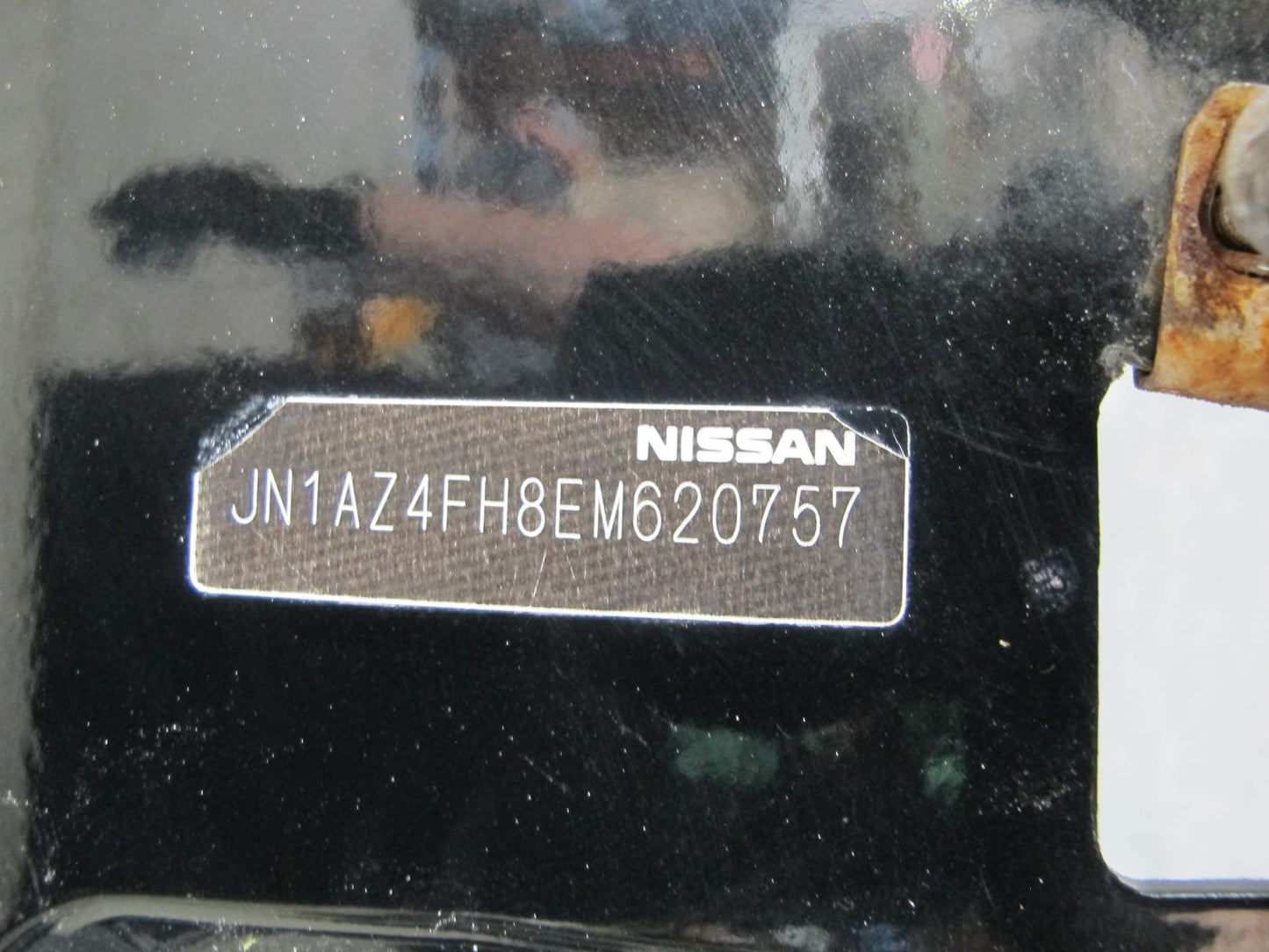 09-20 Nissan Z34 370Z Rear Bumper Cover Panel Black w Emblem OEM