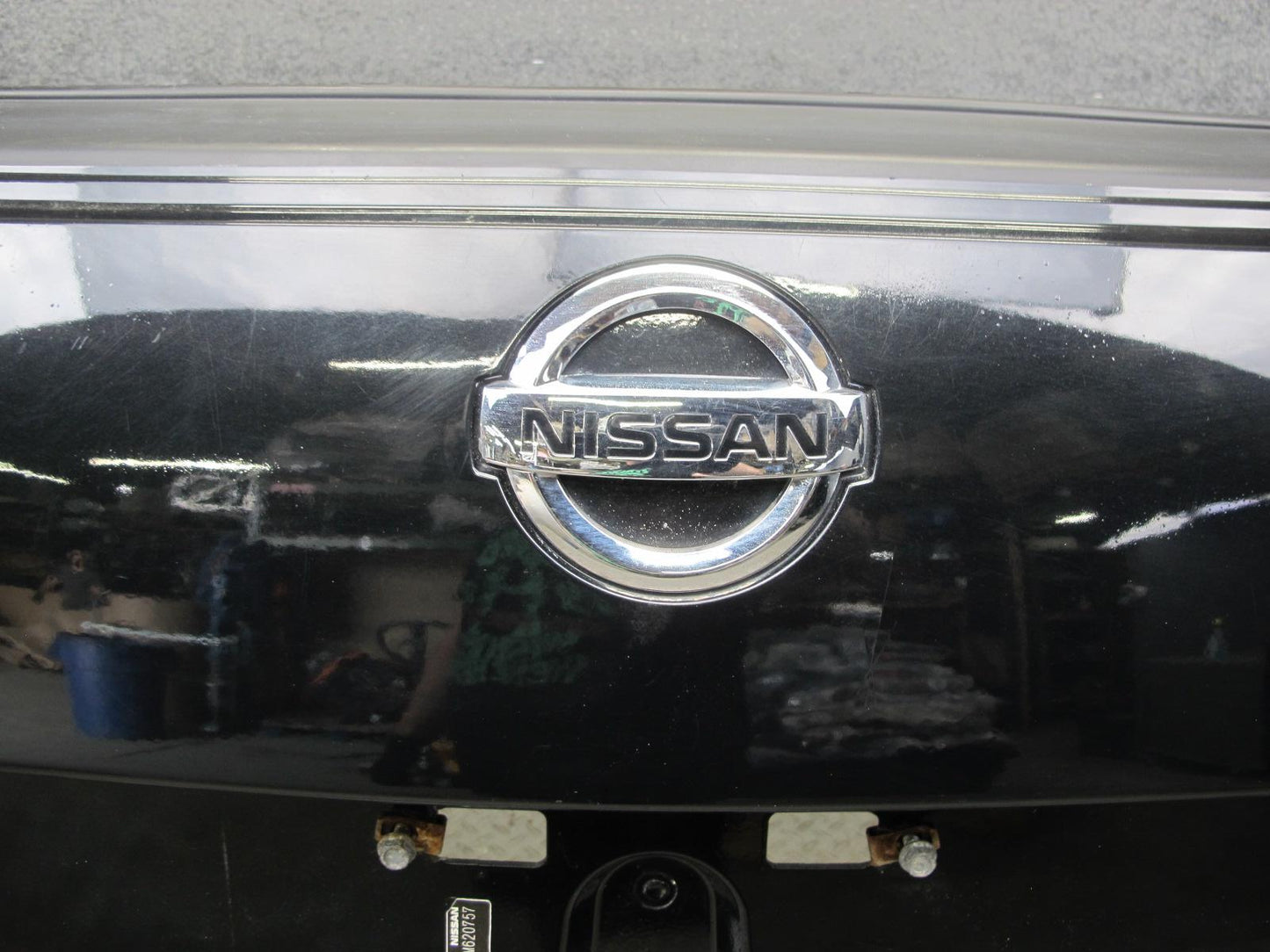 09-20 Nissan Z34 370Z Rear Bumper Cover Panel Black w Emblem OEM
