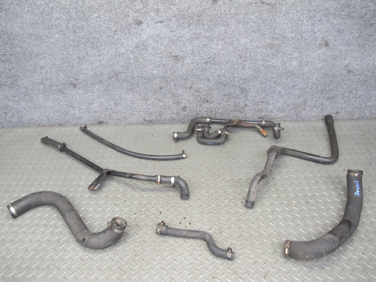 82-85 Mercedes W123 300D M617 617.952 Engine Cooling Hose Pipe Line Set OEM