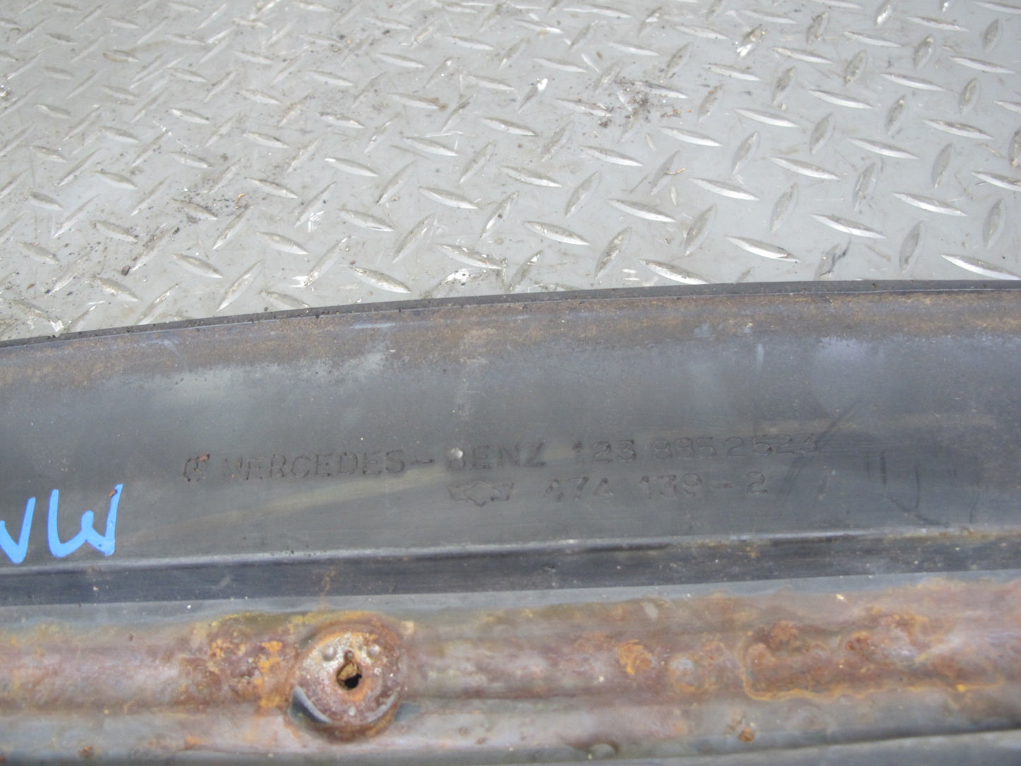 77-85 Mercedes W123 Sedan Set of 3 Rear Bumper Rubber Trim Cover OEM