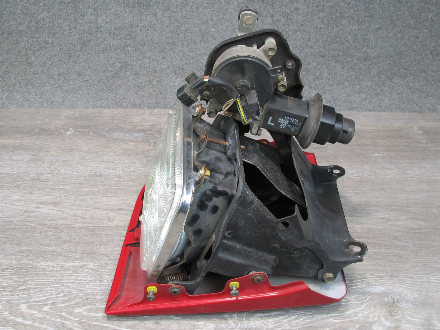 91-95 Toyota SW21L MR2 Front Left POP UP Headlight Lamp w Motor Rally RED OEM