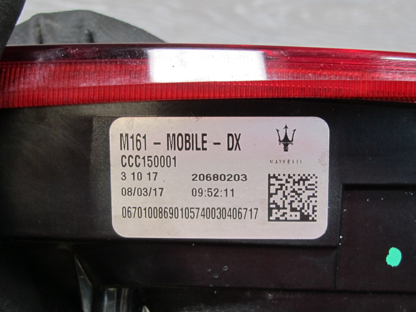 2017-2020 Maserati Levante M161 Rear Right Inner Trunk Tail Light Lamp 670100869