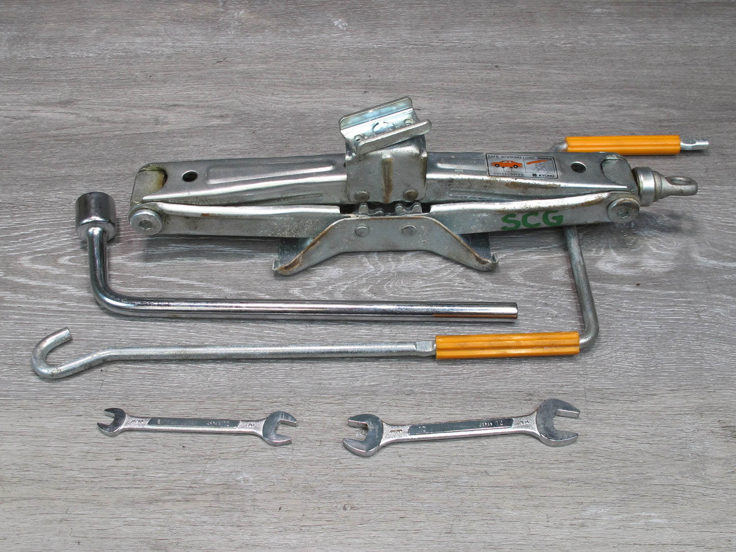 92-00 Lexus UZZ30L SC300 SC400 Spare Tire Lift Jack w Handle Wrench Tool Set OEM