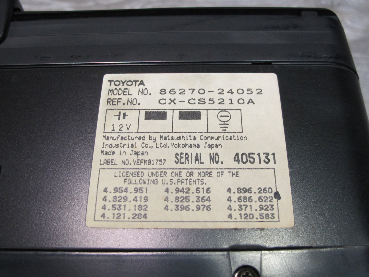 92-97 Lexus UZZ30L SC300 SC400 CD Changer Player NO Magazine 86270-24052 OEM