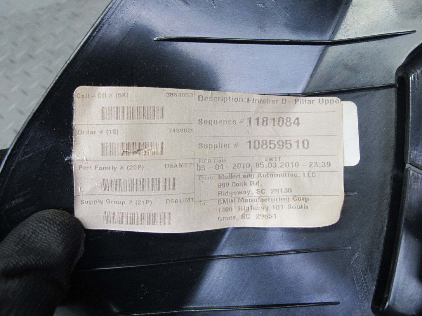2008-2014 BMW E71 E72 X6 Rear Left & Right Interior D Pillar Trim Panel Set of 2