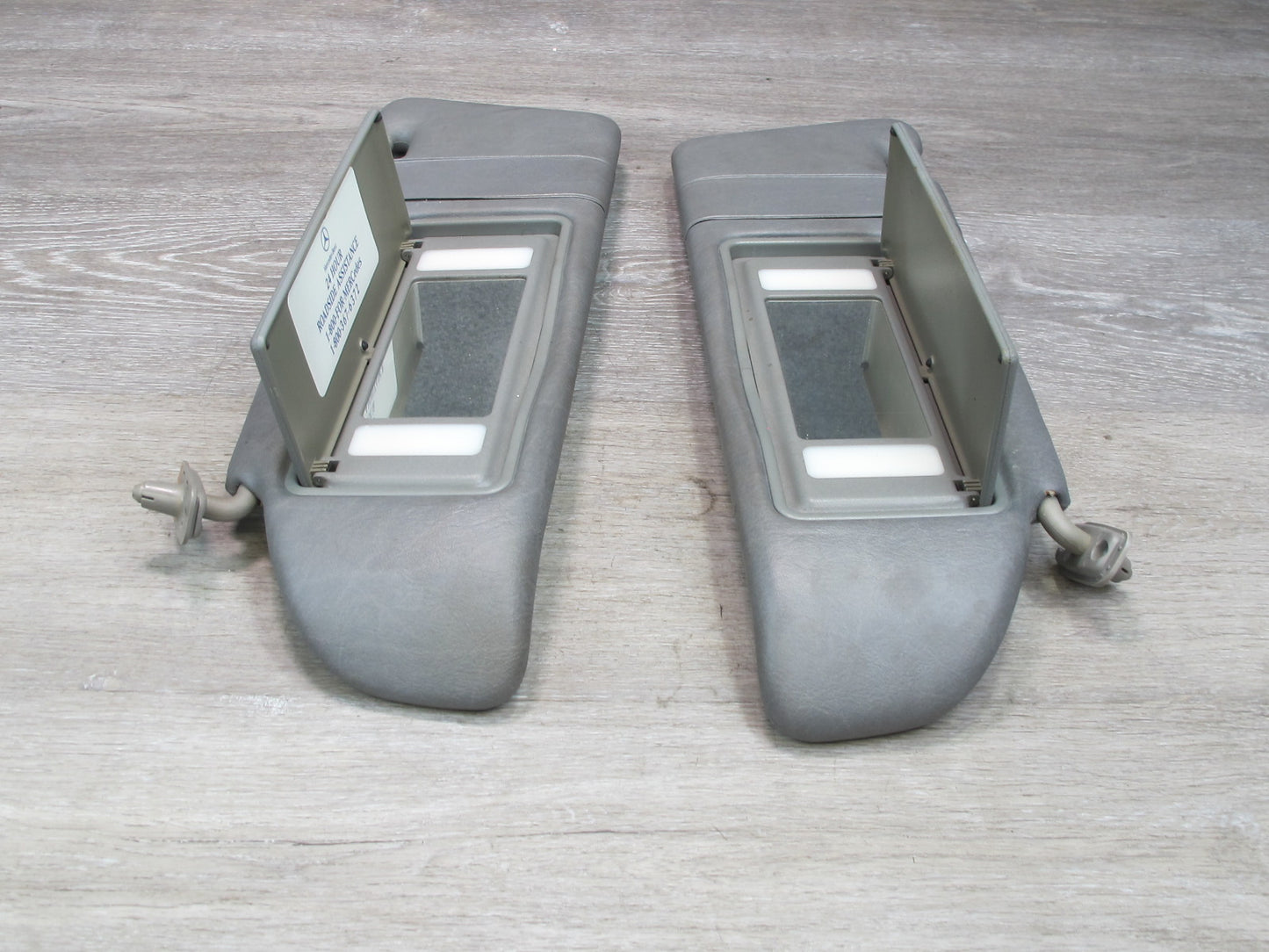 94-99 Mercedes W140 Sedan Front Center Console Armrest w Sunvisors Set Gray OEM