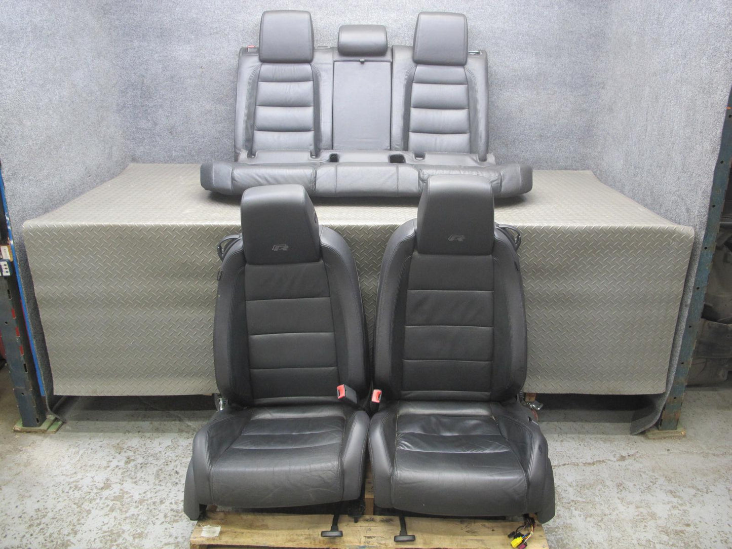 12-13 VW Golf R MK6 2DOOR Front & Rear Black Leather Sport Seat Set OEM