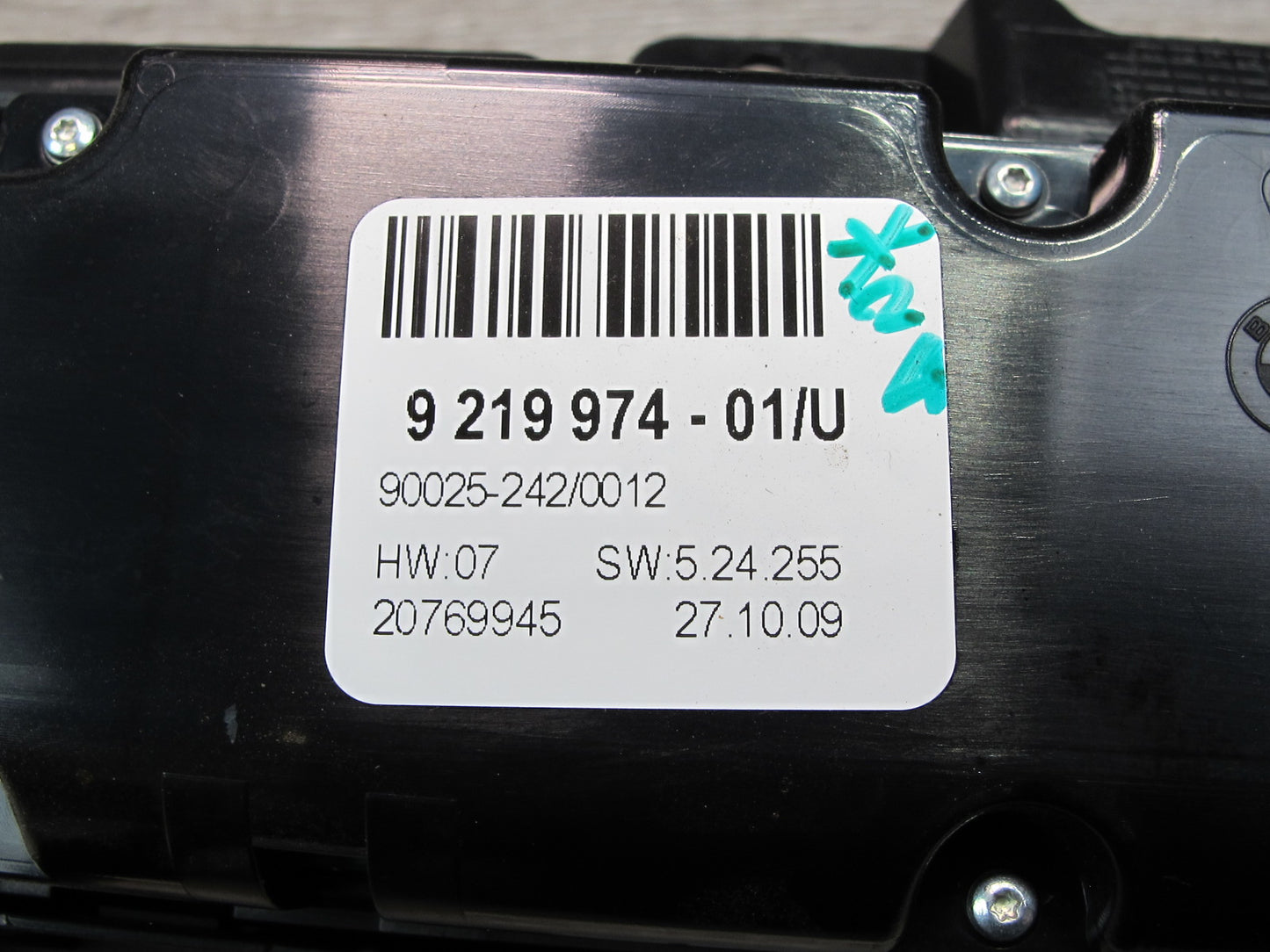 2008-2014 BMW E71 E72 X6 Front A/C Heater Climate Control PDC Switch Panel
