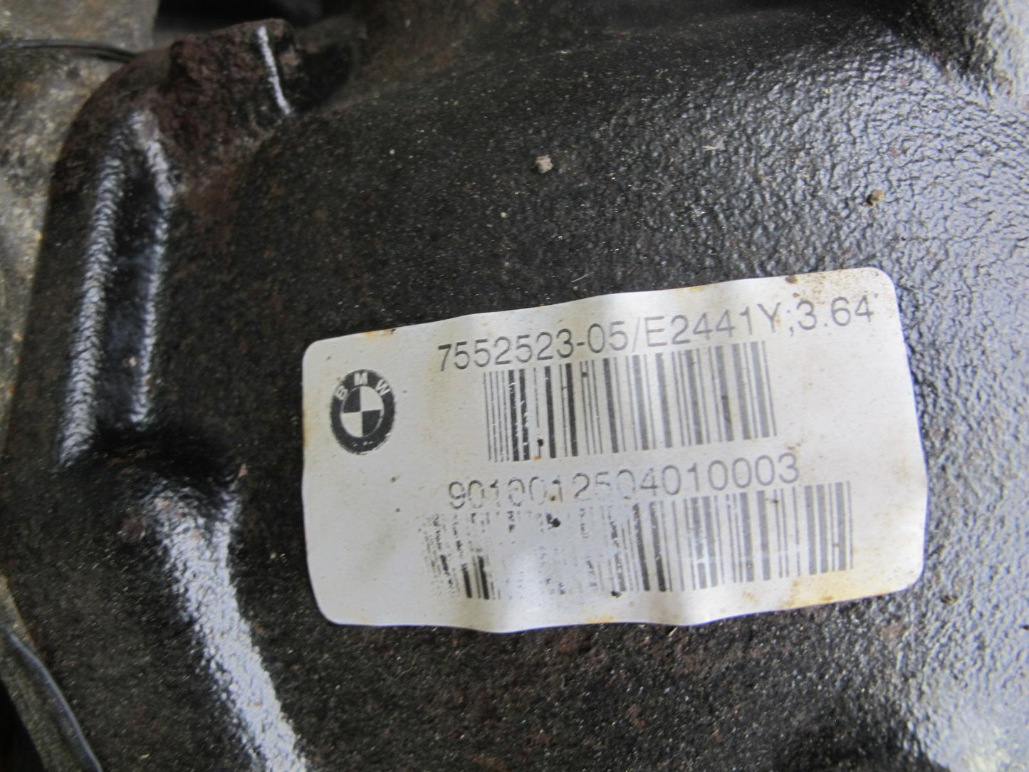 2010-2011 BMW X6 E72 Hybrid Rear Axle Differential Carrier Gear Ratio 3.64