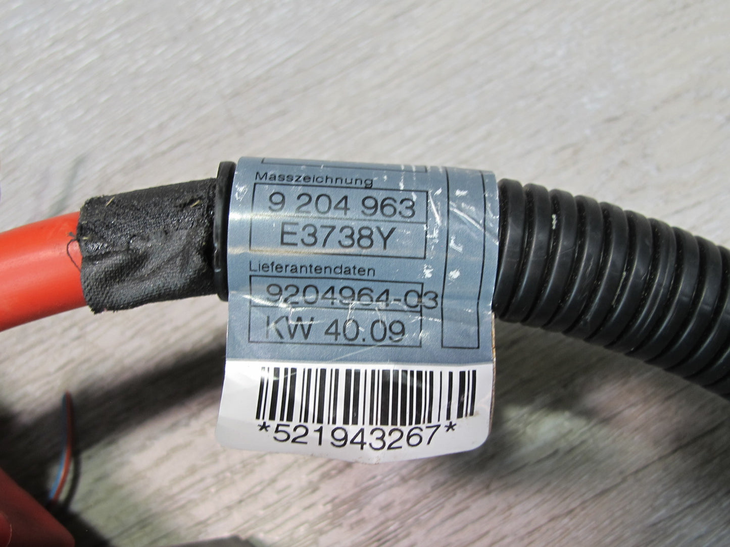 2008-2014 BMW E71 E72 X6 B + Battery Rear Distributor Positive Cable Set