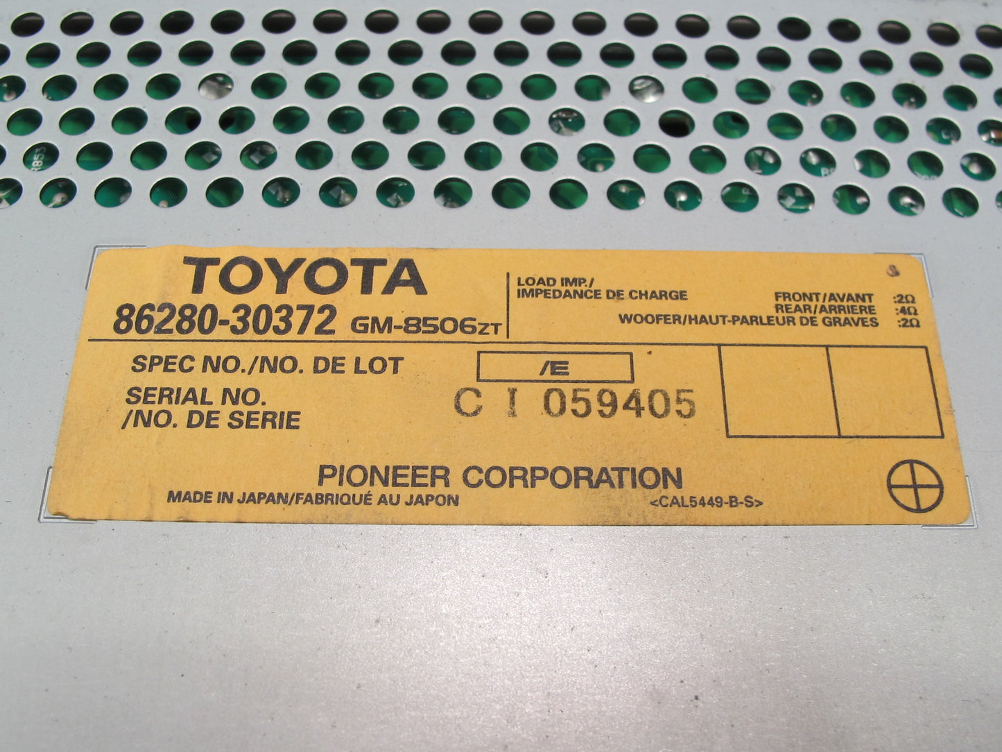 01-04 Lexus JZS160L GS430 GS300 Pioneer Radio Amplifier AMP 86280-30372 OEM