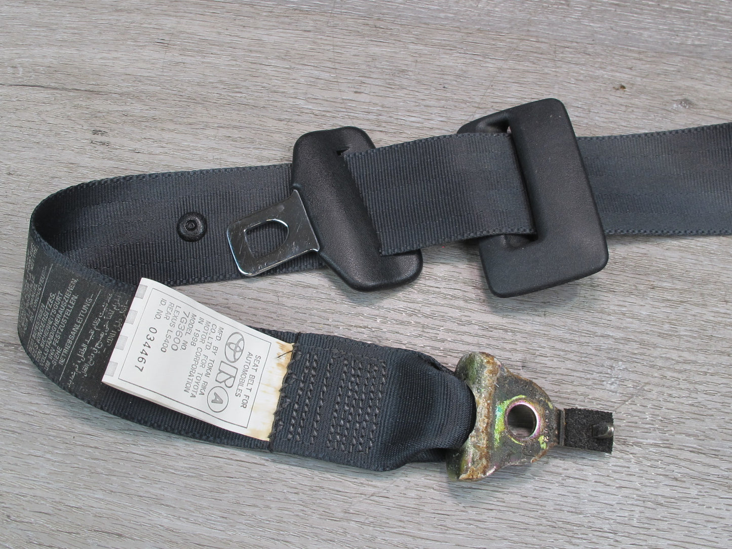 98-00 LEXUS LS400 REAR RIGHT CENTER LEFT SIDE SEATBELT RETRACTOR SET OEM