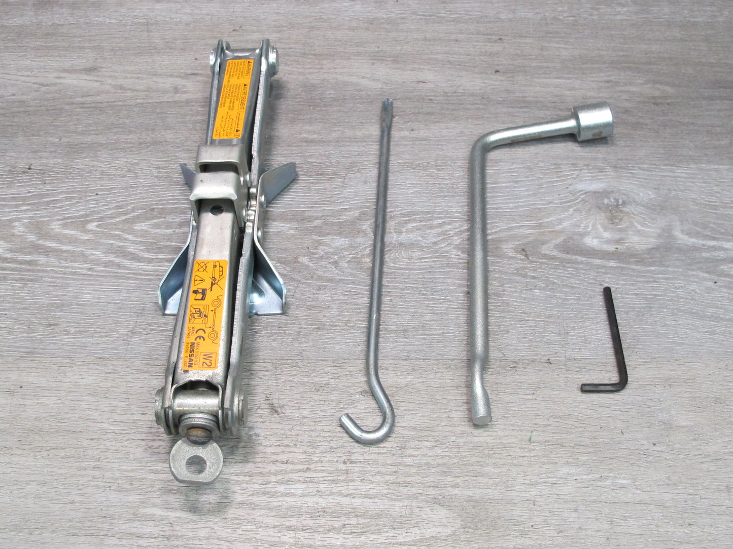 10-19 Nissan 370Z Convert Emergency Spare Tire Lift Jack Wrench Tool w Foam OEM