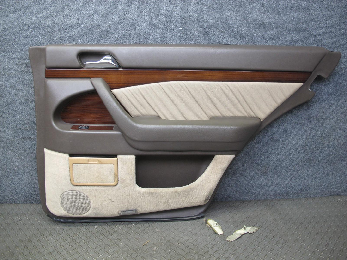 94-99 Mercedes W140 Sedan Rear Door Interior Wood Trim Cover Panel Set OEM