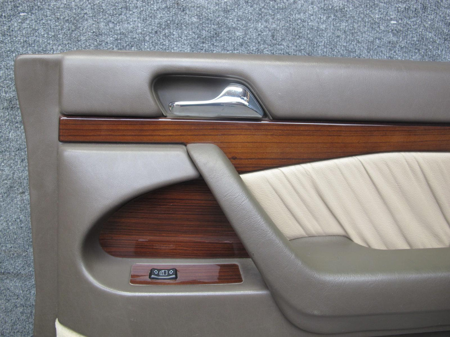 94-99 Mercedes W140 Sedan Rear Door Interior Wood Trim Cover Panel Set OEM