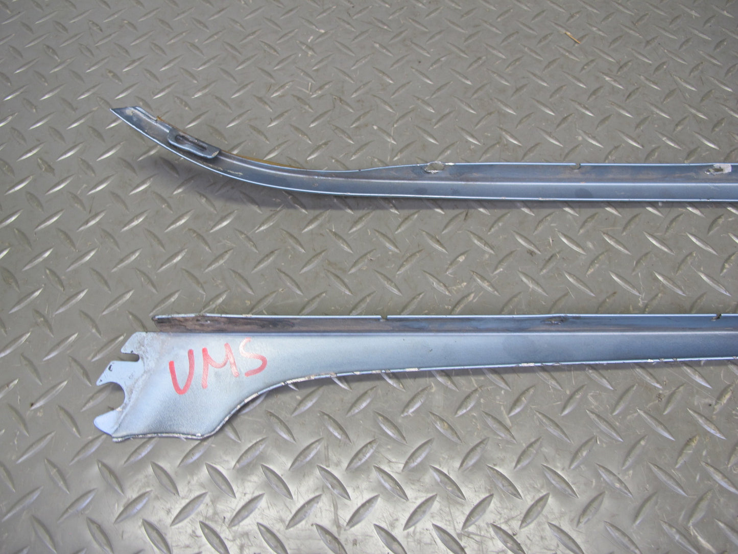 86-91 Mercedes W126 Sedan Front Windshield A Pillar Chrome Trim Molding Set OEM