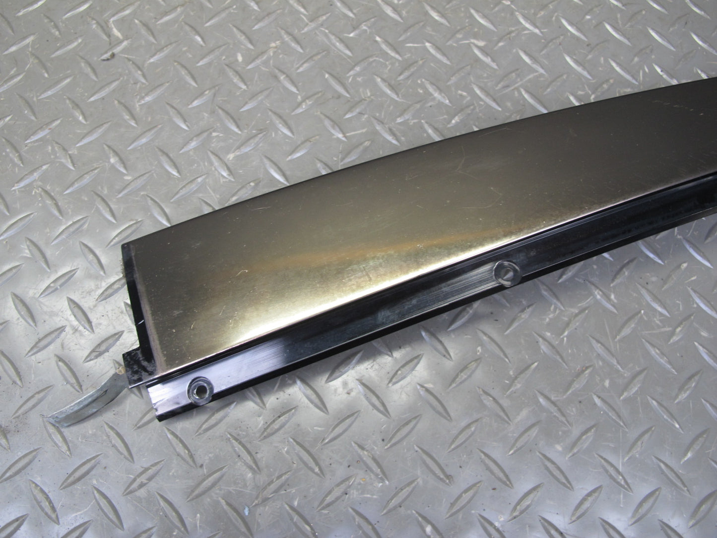 94-99 Mercedes W140 Rear Left Door B Pillar & Window Trim Molding Silver Set OEM