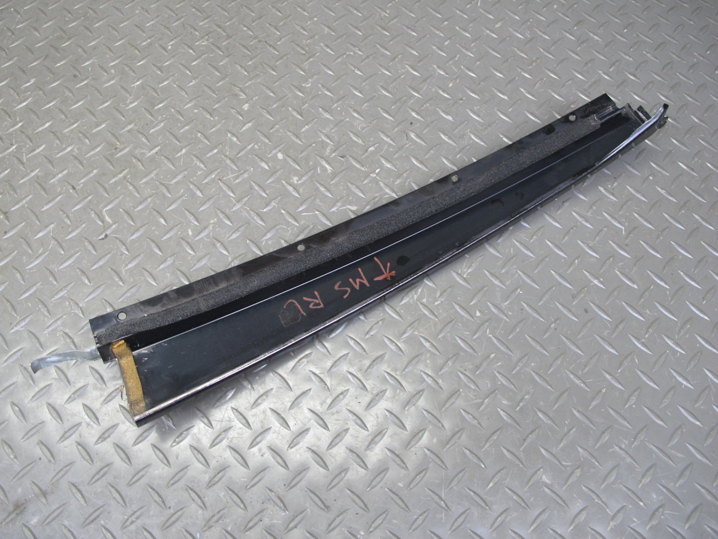 94-99 Mercedes W140 Rear Left Door B Pillar & Window Trim Molding Silver Set OEM