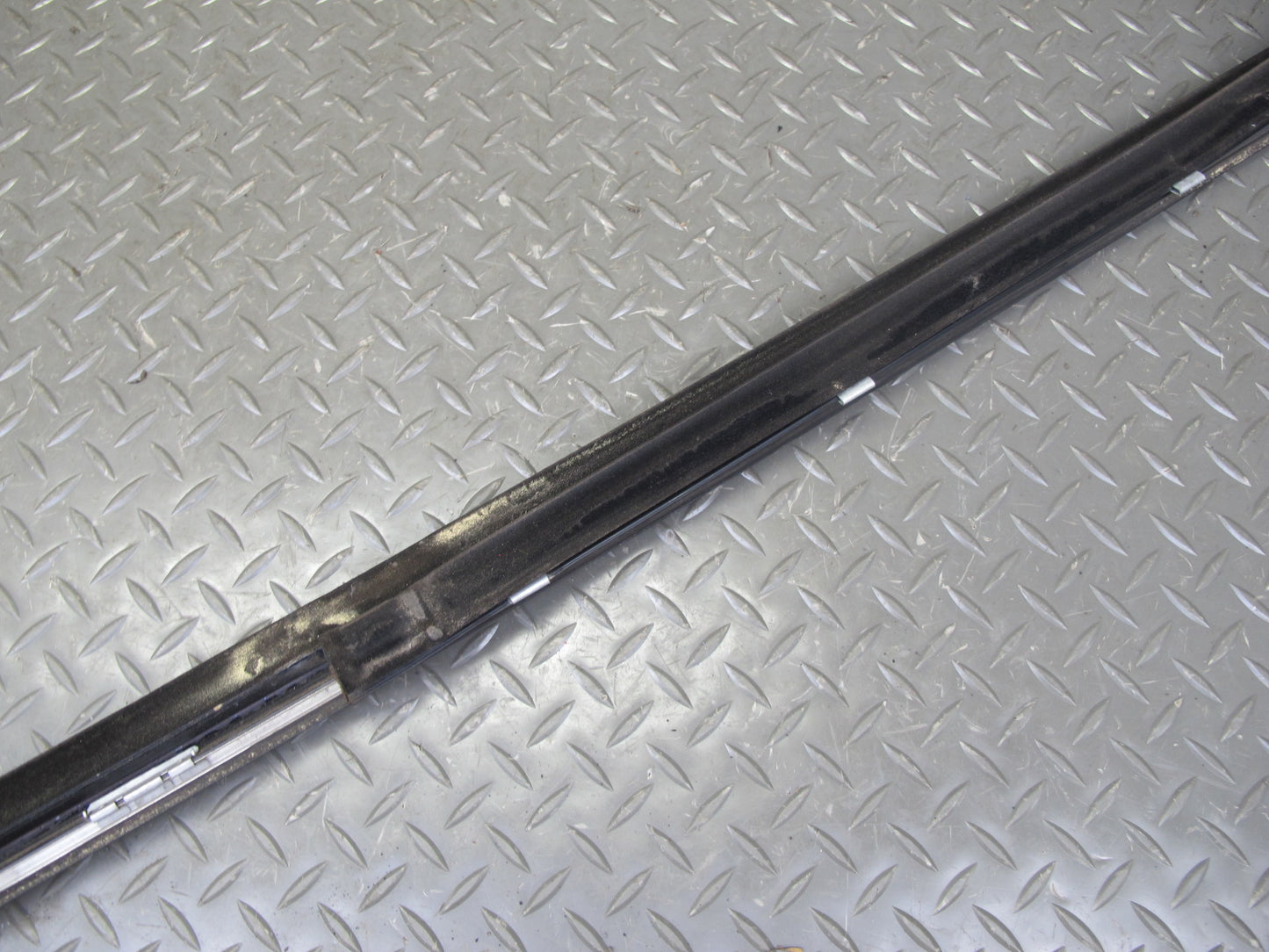 94-99 Mercedes W140 Rear Left Door B Pillar & Window Trim Molding Silver Set OEM