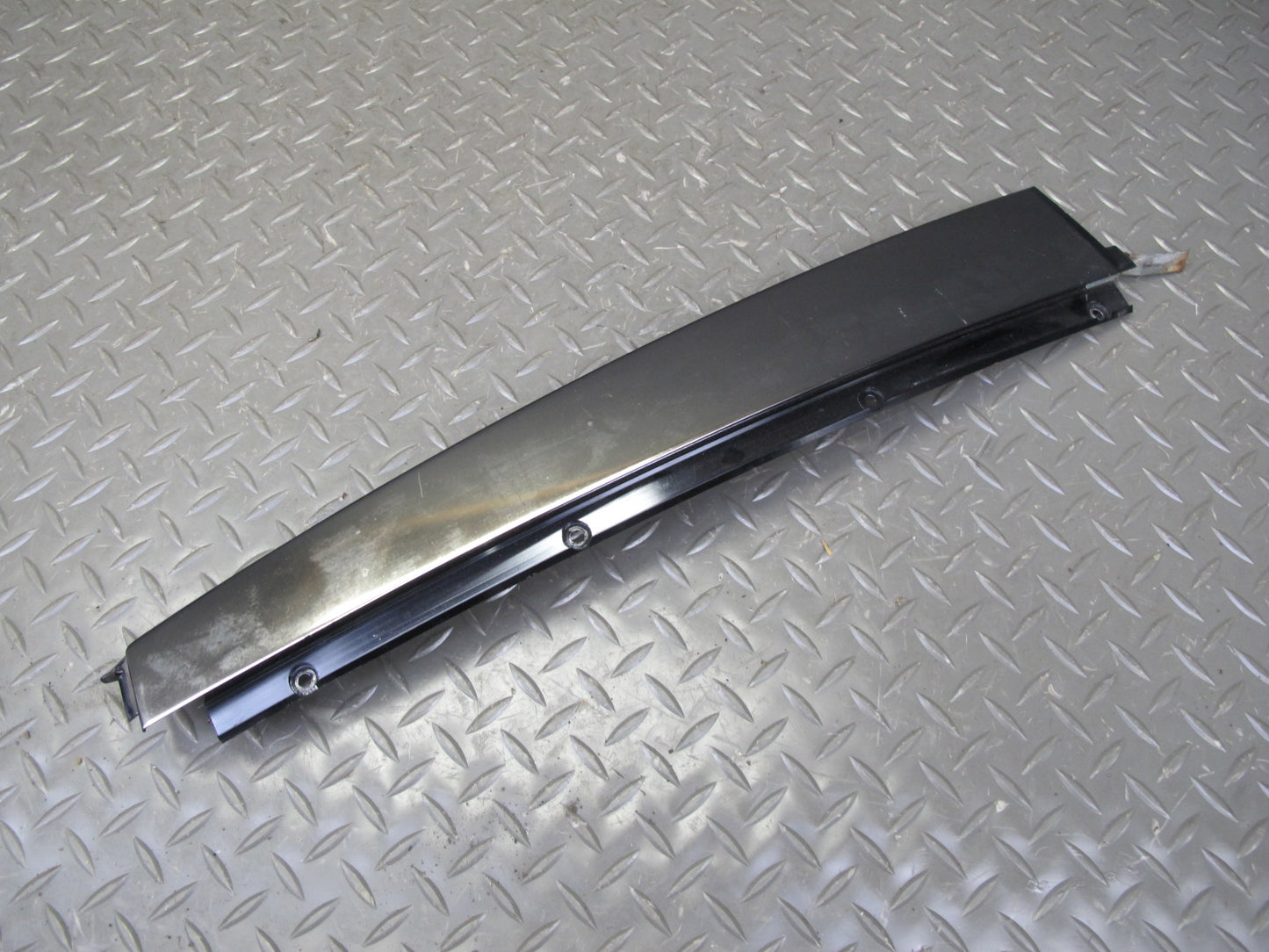 94-99 Mercedes W140 Rear Right Door B Pillar & Window Trim Molding Silver Set